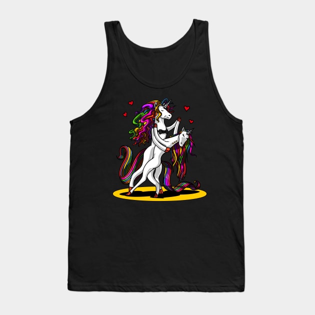 Unicorn Couple Dancing Valentines Day Cute Tank Top by underheaven